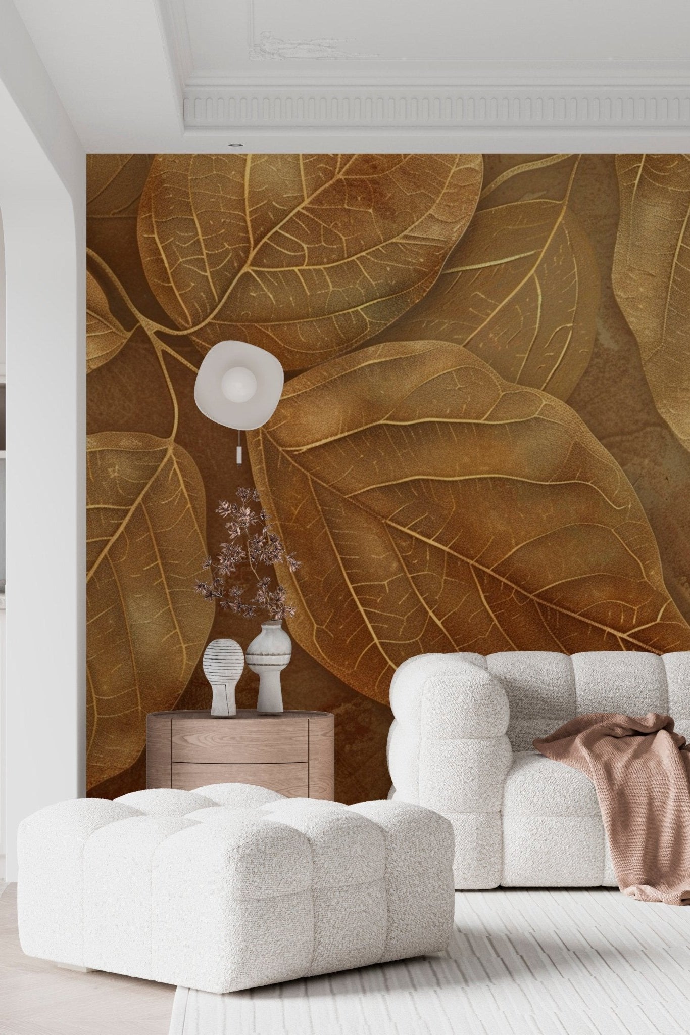 Feuillage d'Or : Splendeur Naturelle - Illulart: Papier peint panoramique