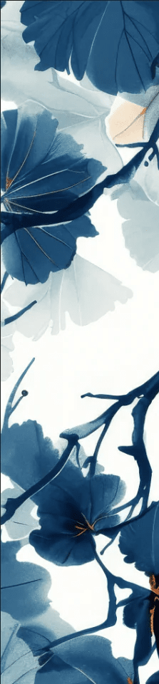Feuille de Ginkgo Bleu - Raffinement Naturel - Illulart: Papier peint panoramique