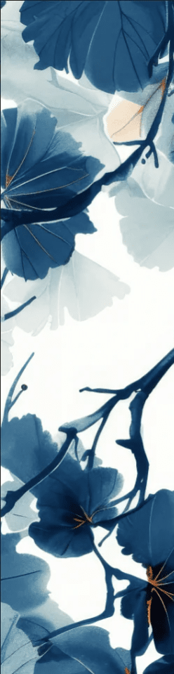 Feuille de Ginkgo Bleu - Raffinement Naturel - Illulart: Papier peint panoramique