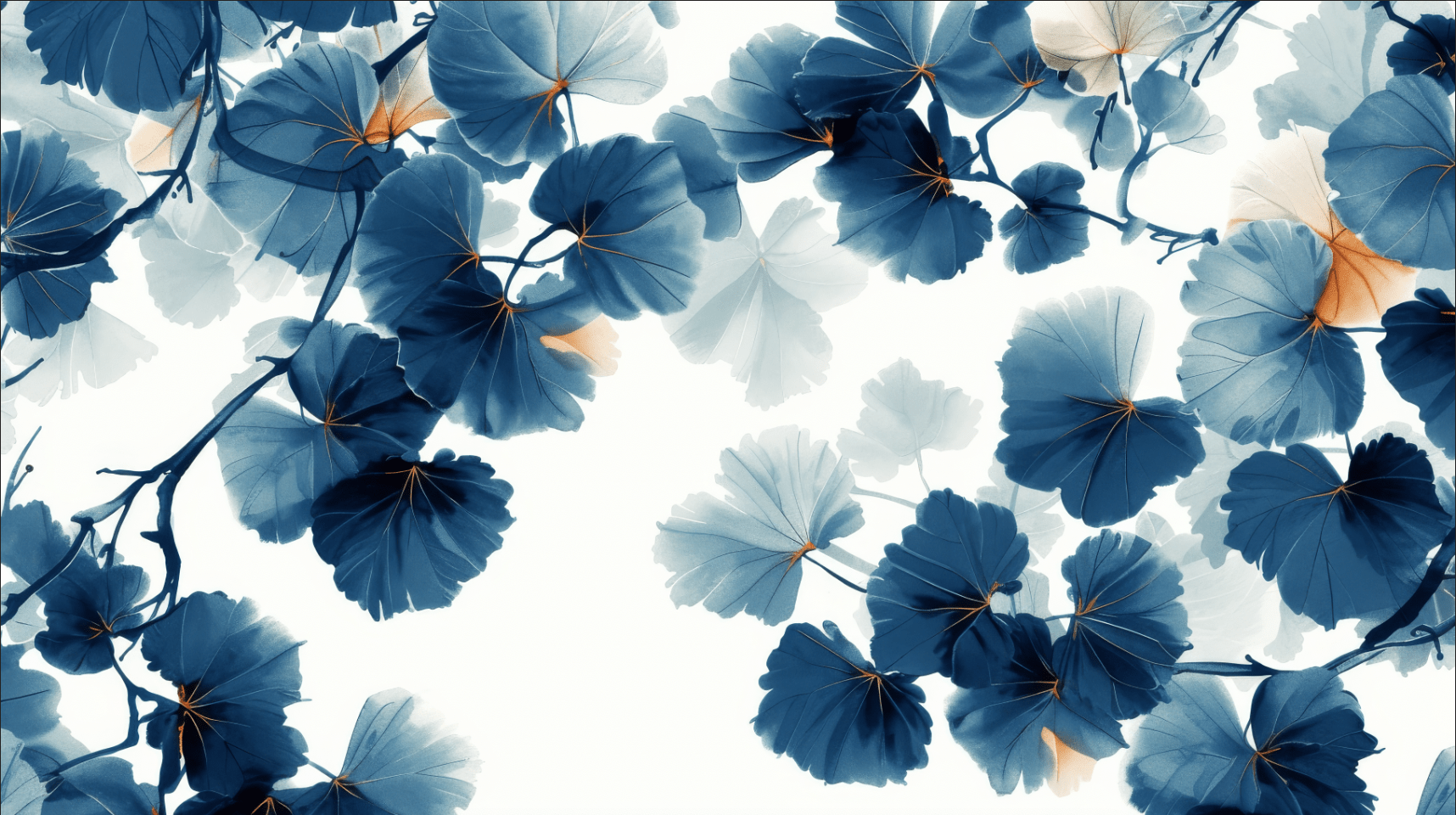 Hojas de Ginkgo Azul