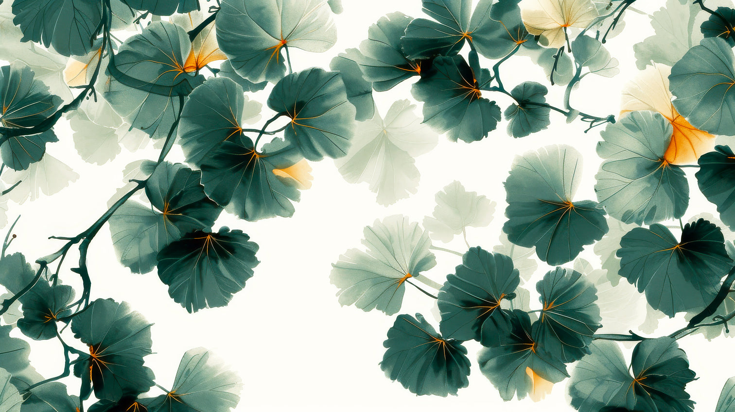 Foglie di ginkgo verdi