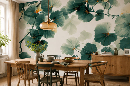 Groene ginkgobladeren