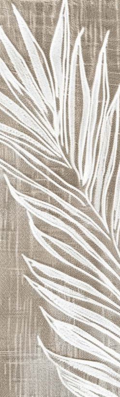 Feuilles Intemporelles : Papier peint feuilles blanches sur lin taupe