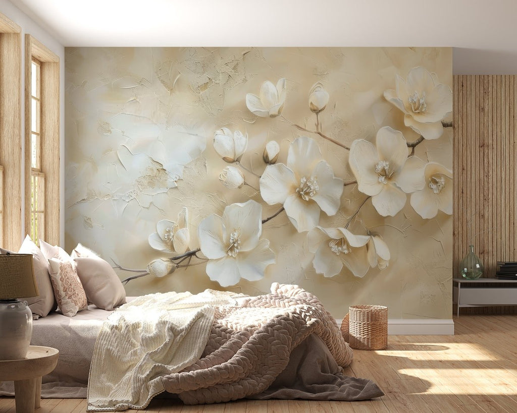 Fleur De Magnolia Rose Clair Mignonne - Uvre D'Art Murale Sur Toile, image size:1024x819