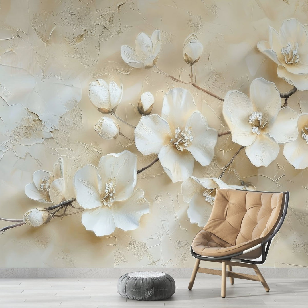 Fleur de Magnolia : Simplicité et Éclat - Illulart: Papier peint panoramique