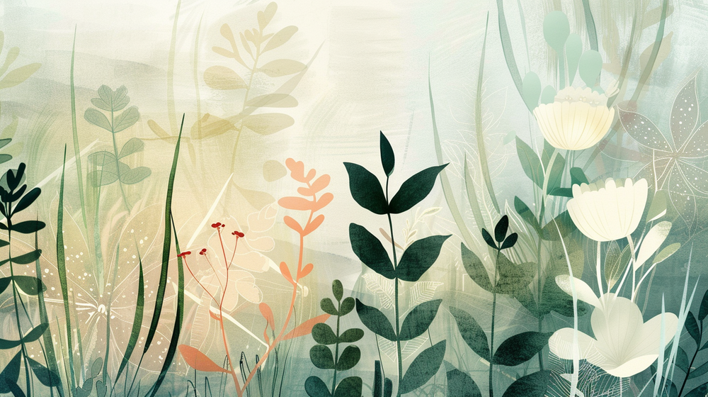 Fleurs du Matin – Papier Peint Panoramique Pastoral