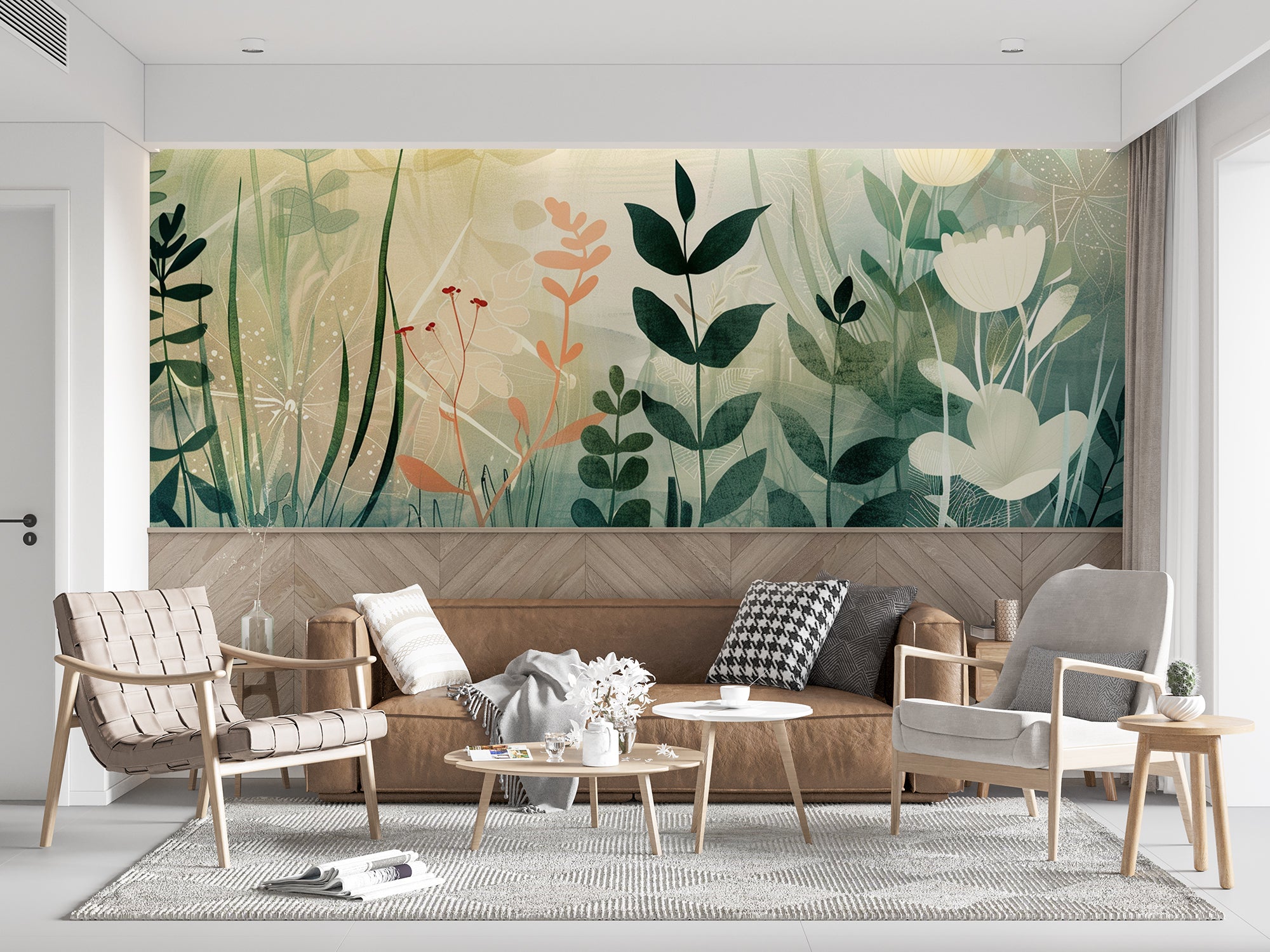 Morning Flowers – Pastoral Panoramic Wallpaper