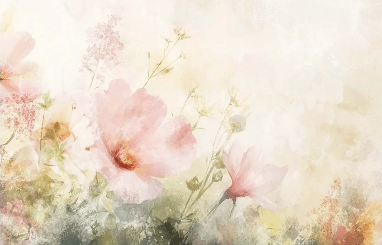 Floraison en Rose : Papier Peint Panoramique Romantique