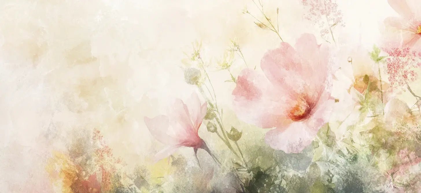 Floraison en Rose : Papier Peint Panoramique Romantique