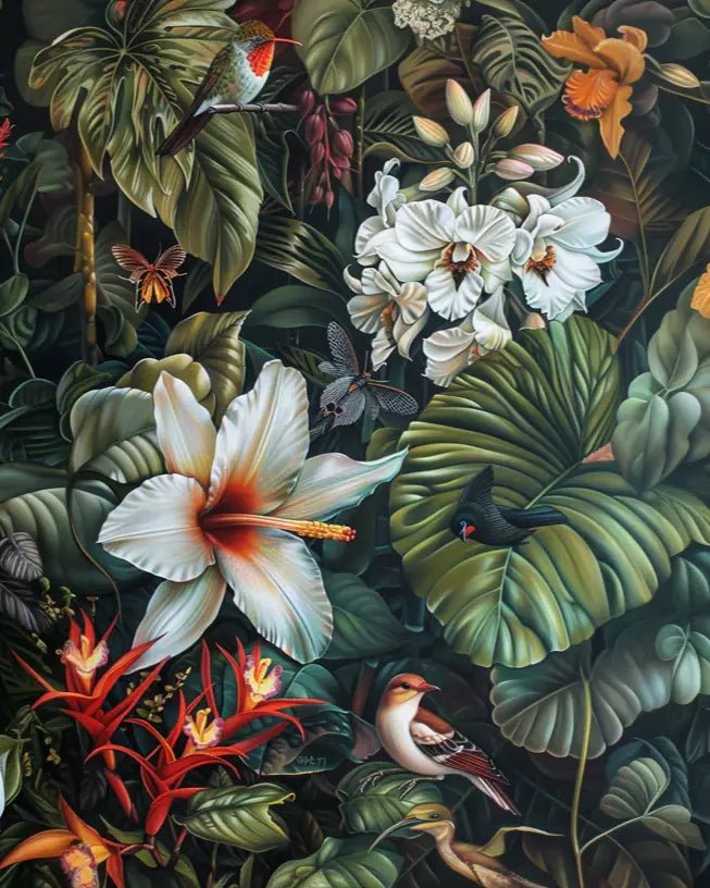 Floraison Exotique : Mural Botanique Vivant