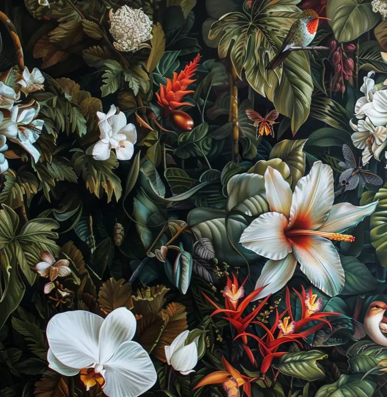Floraison Exotique : Mural Botanique Vivant