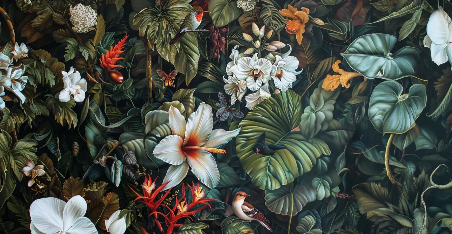 Floraison Exotique : Mural Botanique Vivant