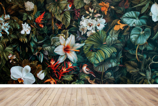 Exotic Flowering: Living Botanical Mural