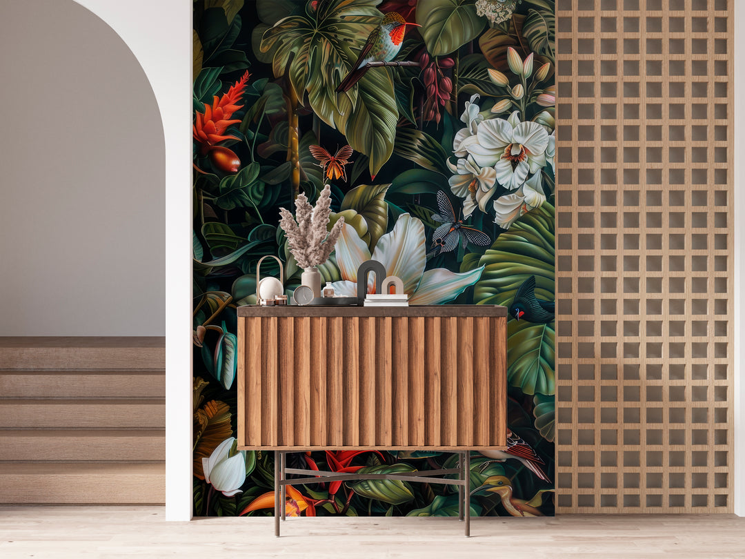 Exotic Flowering: Living Botanical Mural