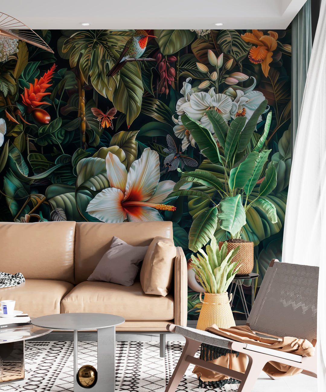 Exotic Flowering: Living Botanical Mural