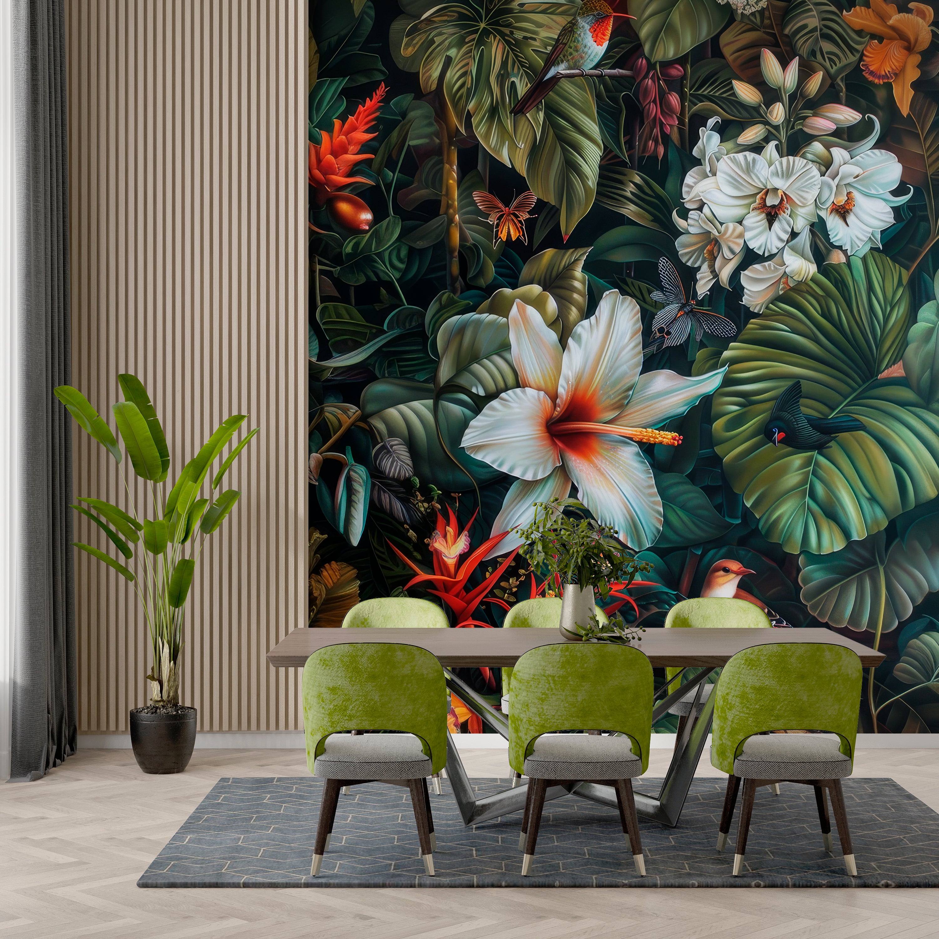Exotic Flowering: Living Botanical Mural