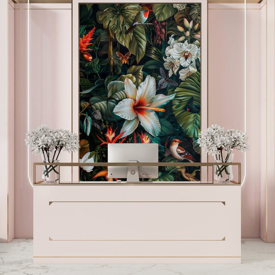 Exotic Flowering: Living Botanical Mural