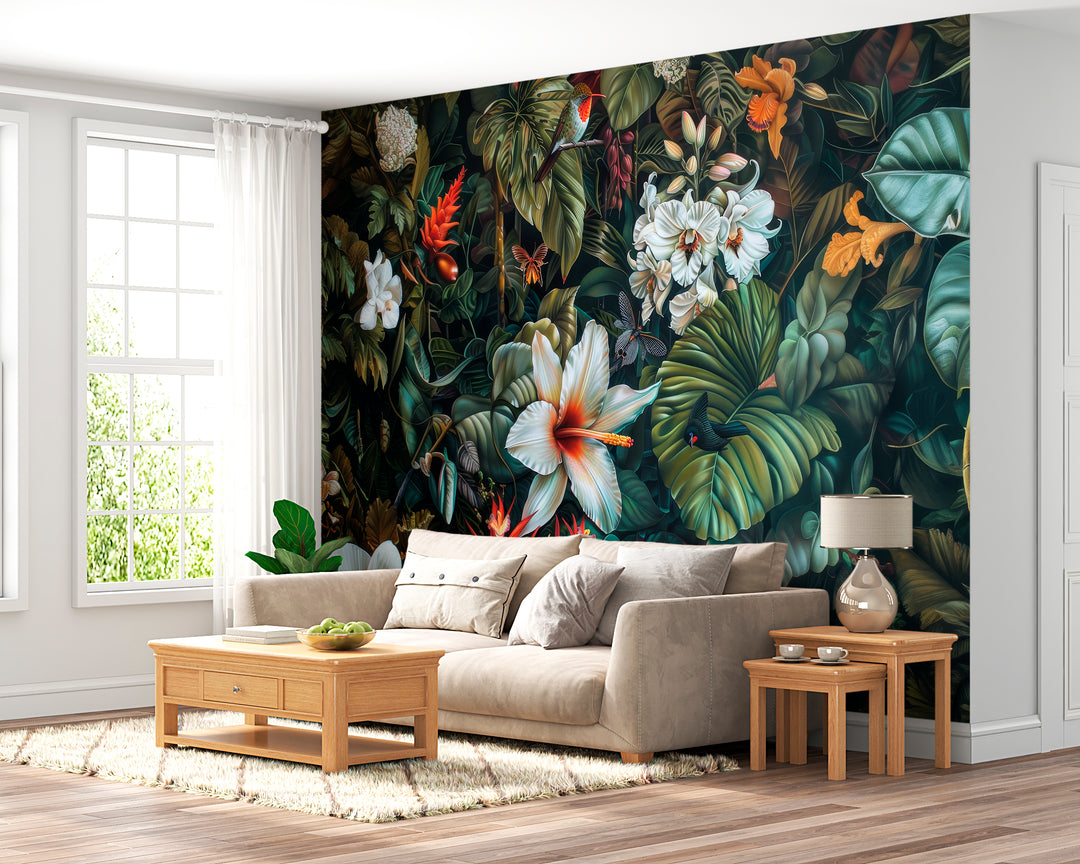 Exotic Flowering: Living Botanical Mural