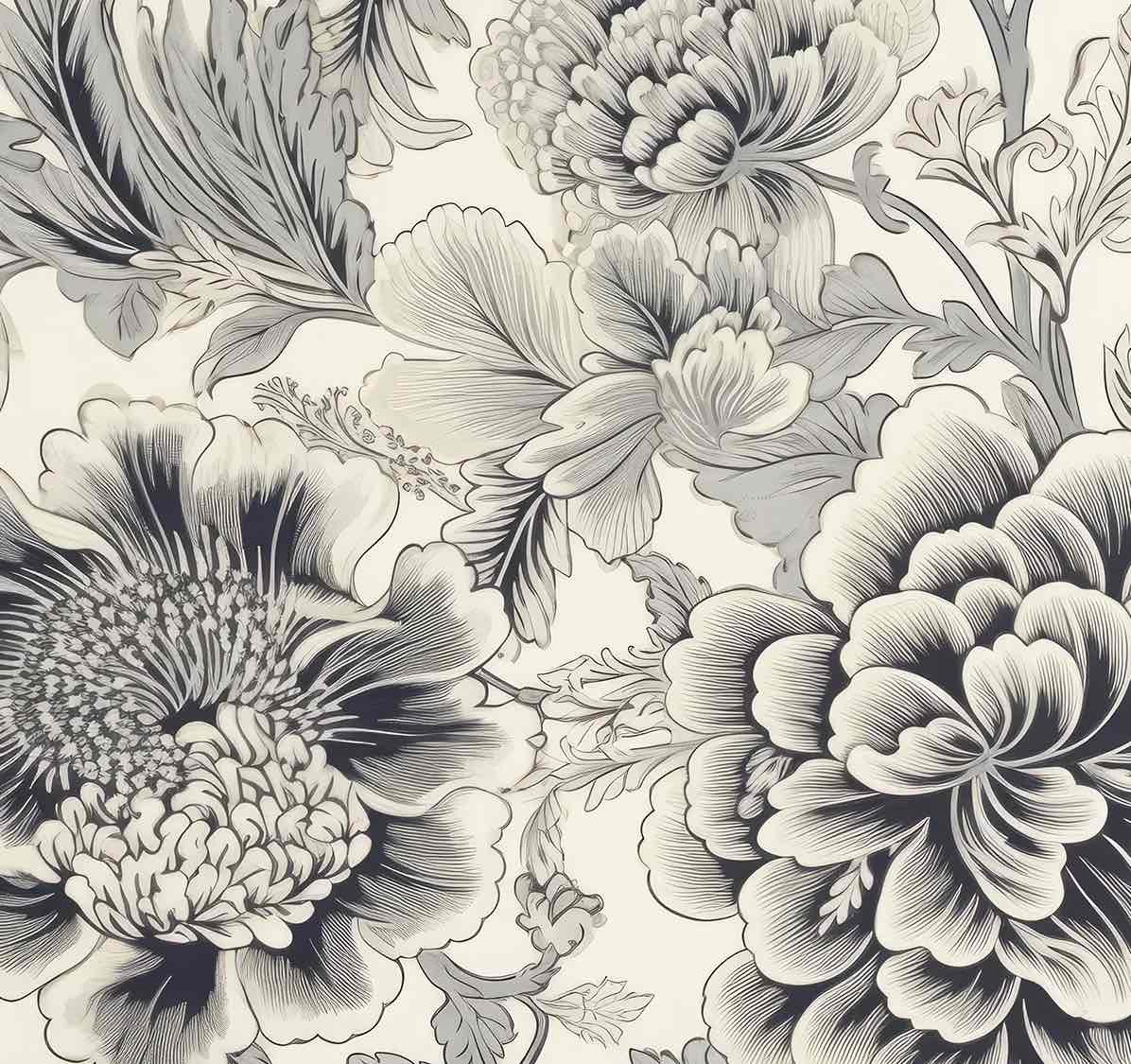 Floral romantique - Illulart: Papier peint panoramique