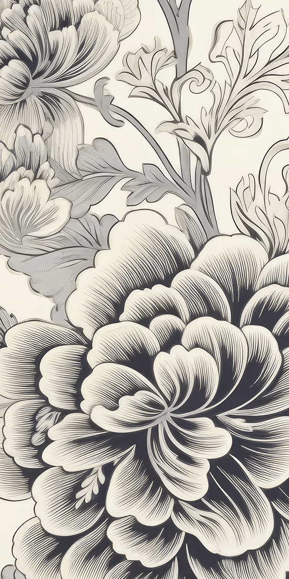 Floral romantique - Illulart: Papier peint panoramique