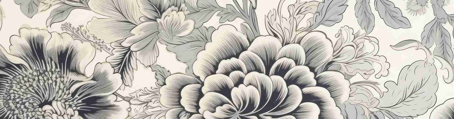 Floral romantique - Illulart: Papier peint panoramique