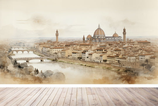 Florence - Cité de Toscane - Illulart: Papier peint panoramique