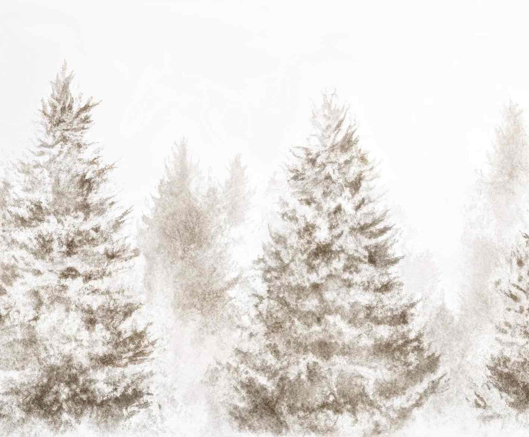 Forêt de douceur – Papier peint panoramique nature hivernale - Illulart: Papier peint panoramique