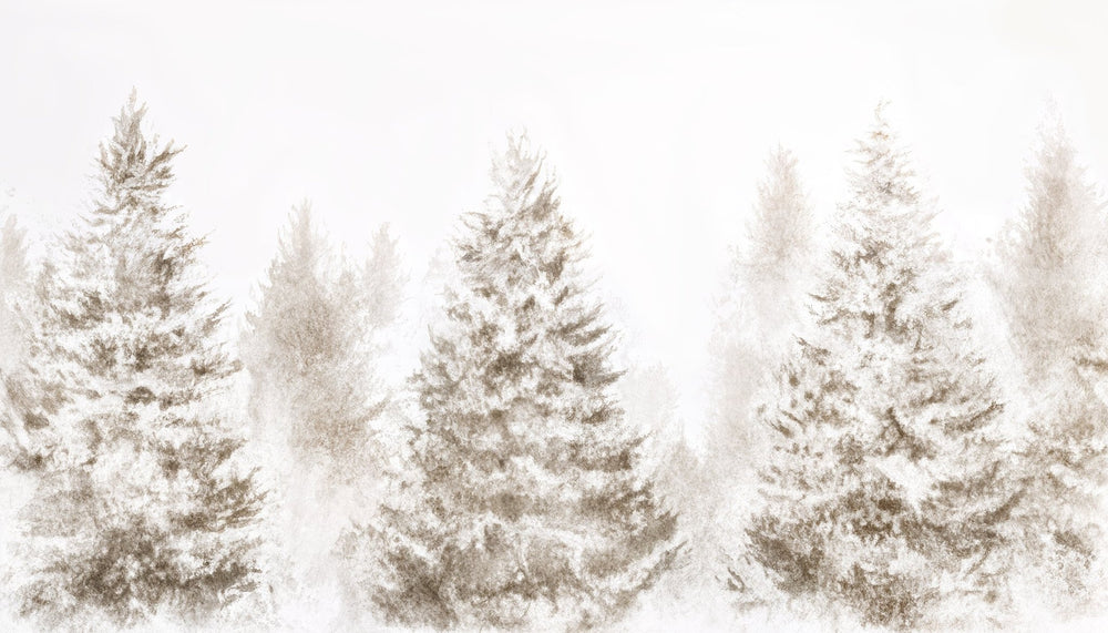 Forêt de douceur – Papier peint panoramique nature hivernale - Illulart: Papier peint panoramique