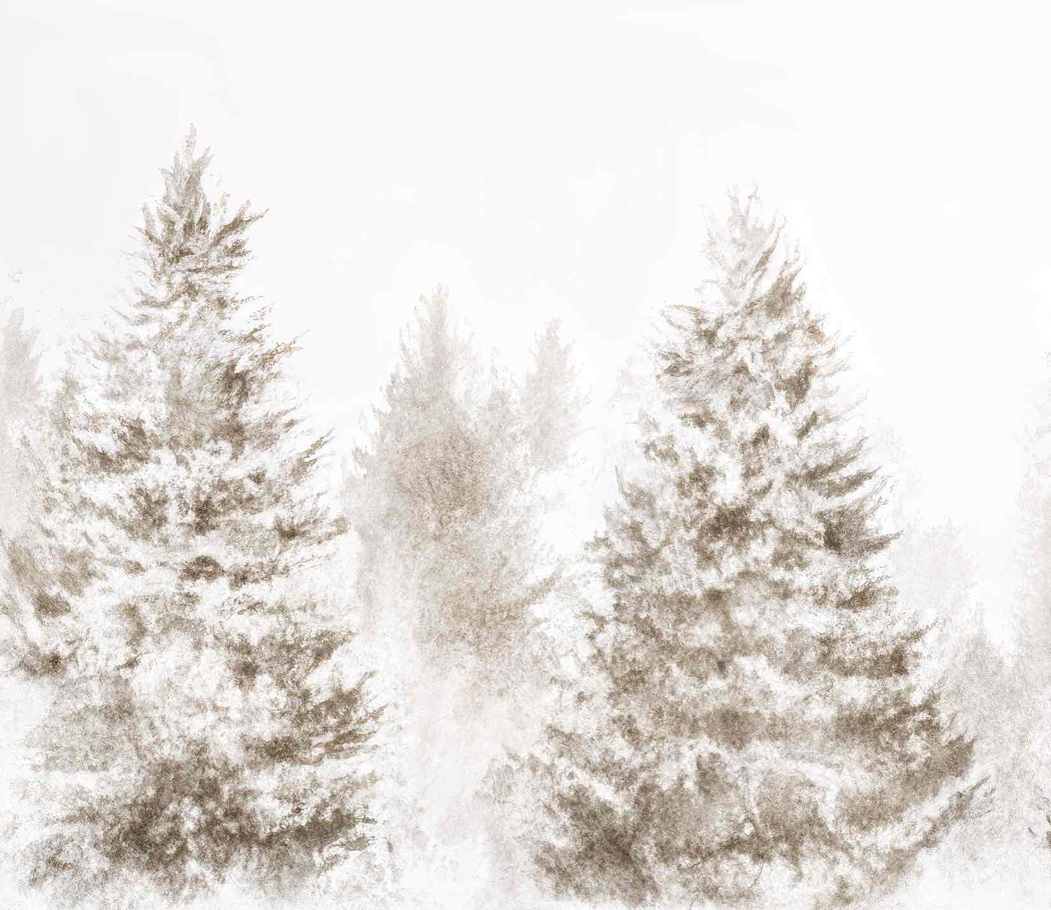 Forêt de douceur – Papier peint panoramique nature hivernale - Illulart: Papier peint panoramique