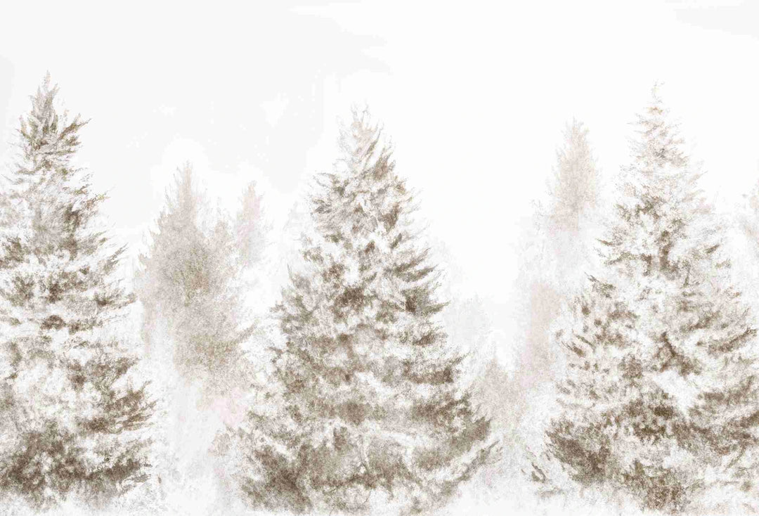 Forêt de douceur – Papier peint panoramique nature hivernale - Illulart: Papier peint panoramique