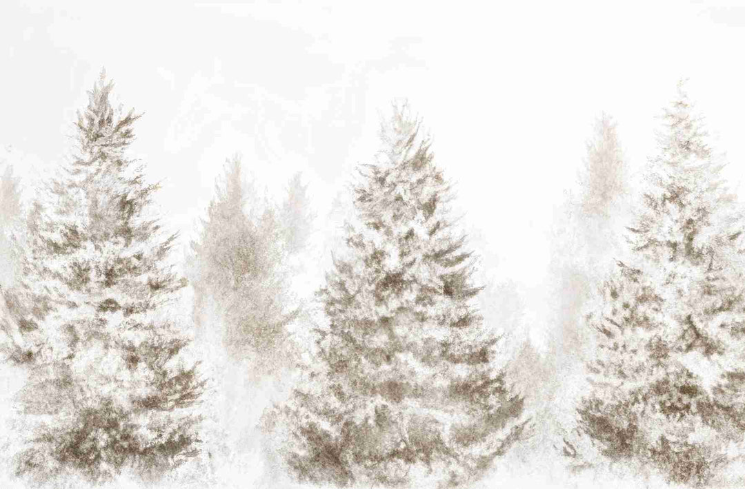 Forêt de douceur – Papier peint panoramique nature hivernale - Illulart: Papier peint panoramique