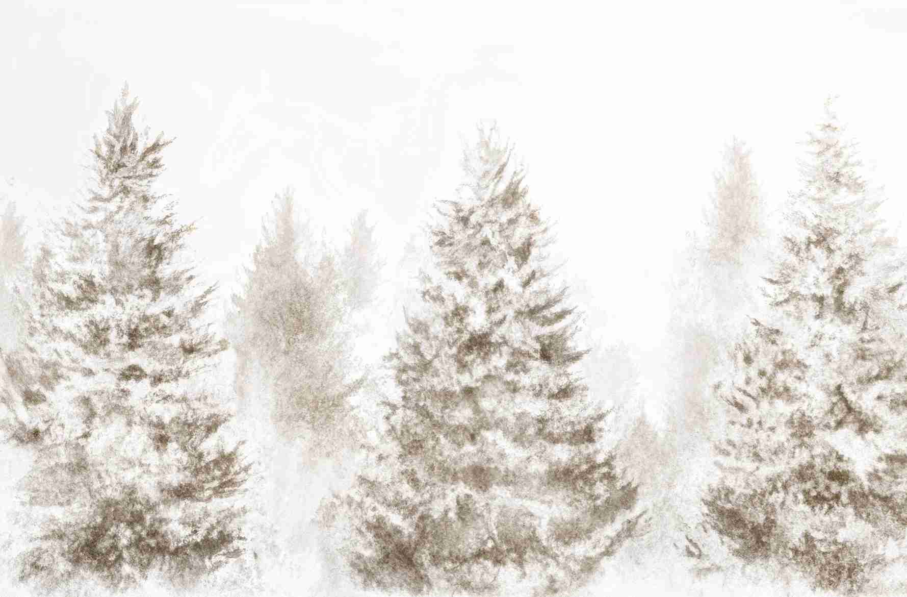 Forêt de douceur – Papier peint panoramique nature hivernale - Illulart: Papier peint panoramique