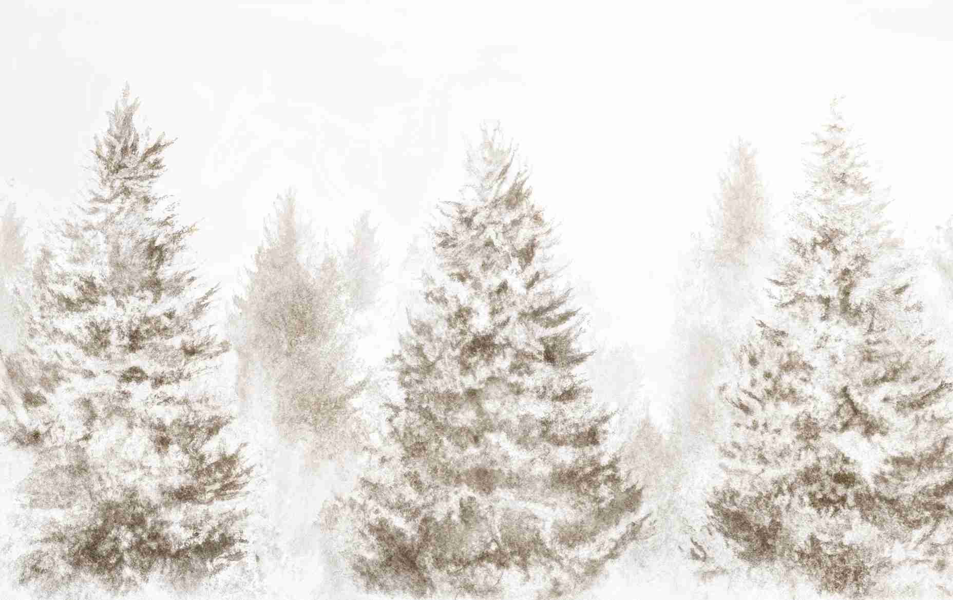 Forêt de douceur – Papier peint panoramique nature hivernale - Illulart: Papier peint panoramique