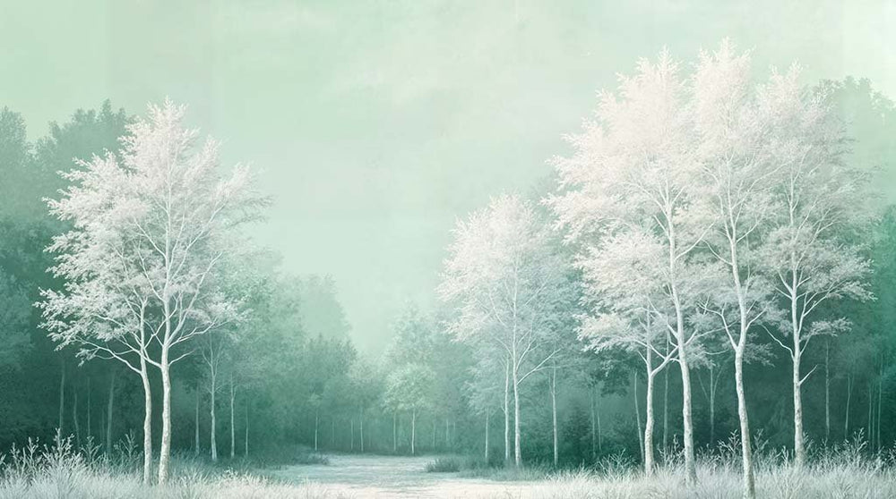 Forêt d’émeraude – Papier peint panoramique en mur naturel - Illulart: Papier peint panoramique