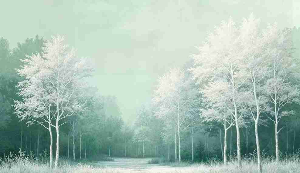 Forêt d’émeraude – Papier peint panoramique en mur naturel - Illulart: Papier peint panoramique