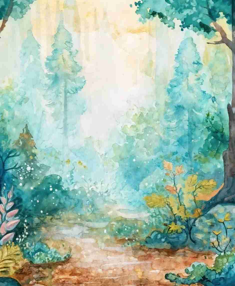 Forêt Enchantée - Papier peint panoramique Féerique pour Espace de Vie des enfants - Illulart: Papier peint panoramique