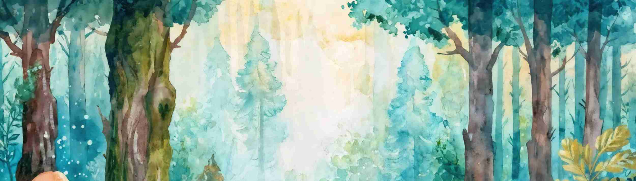 Forêt Enchantée - Papier peint panoramique Féerique pour Espace de Vie des enfants - Illulart: Papier peint panoramique