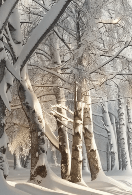 Forêt Givrée – Papier Peint Panoramique Évoquant la Beauté Hivernale - Illulart: Papier peint panoramique