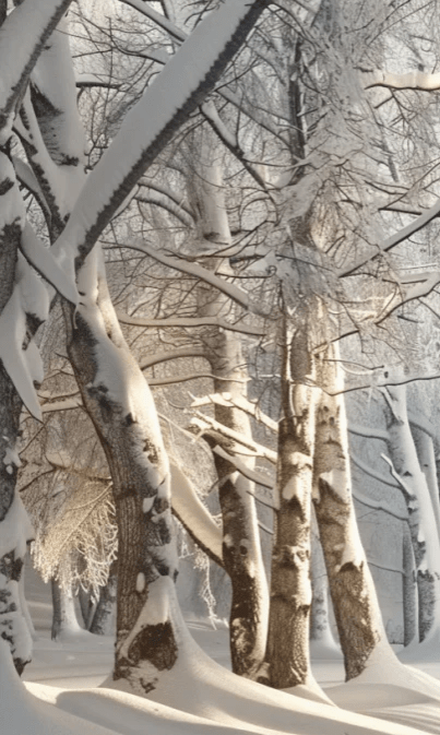 Forêt Givrée – Papier Peint Panoramique Évoquant la Beauté Hivernale - Illulart: Papier peint panoramique