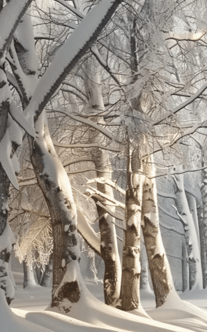 Forêt Givrée – Papier Peint Panoramique Évoquant la Beauté Hivernale - Illulart: Papier peint panoramique