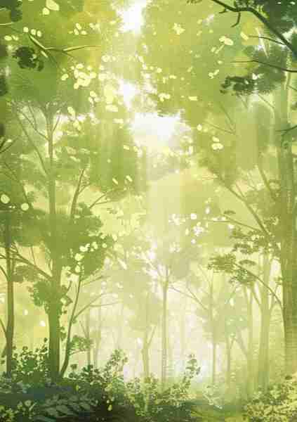 Forêt lumineuse - Illulart: Papier peint panoramique