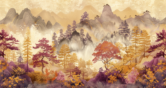 Amber Forest - Asian Autumn Song Wallpaper