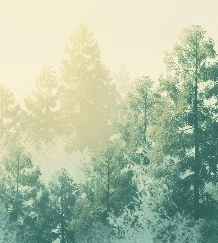 Frisson d'Émeraude : Papier Peint Panoramique Forêt Verdoyante - Illulart: Papier peint panoramique