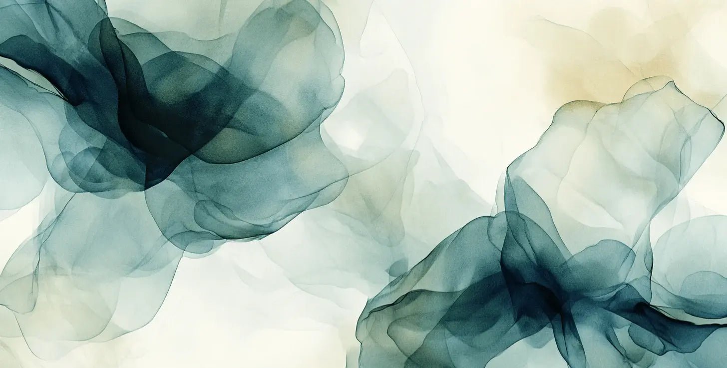 Fusion de Transparence en Émeraude : Papier Peint Panoramique Aquarelle Abstraite