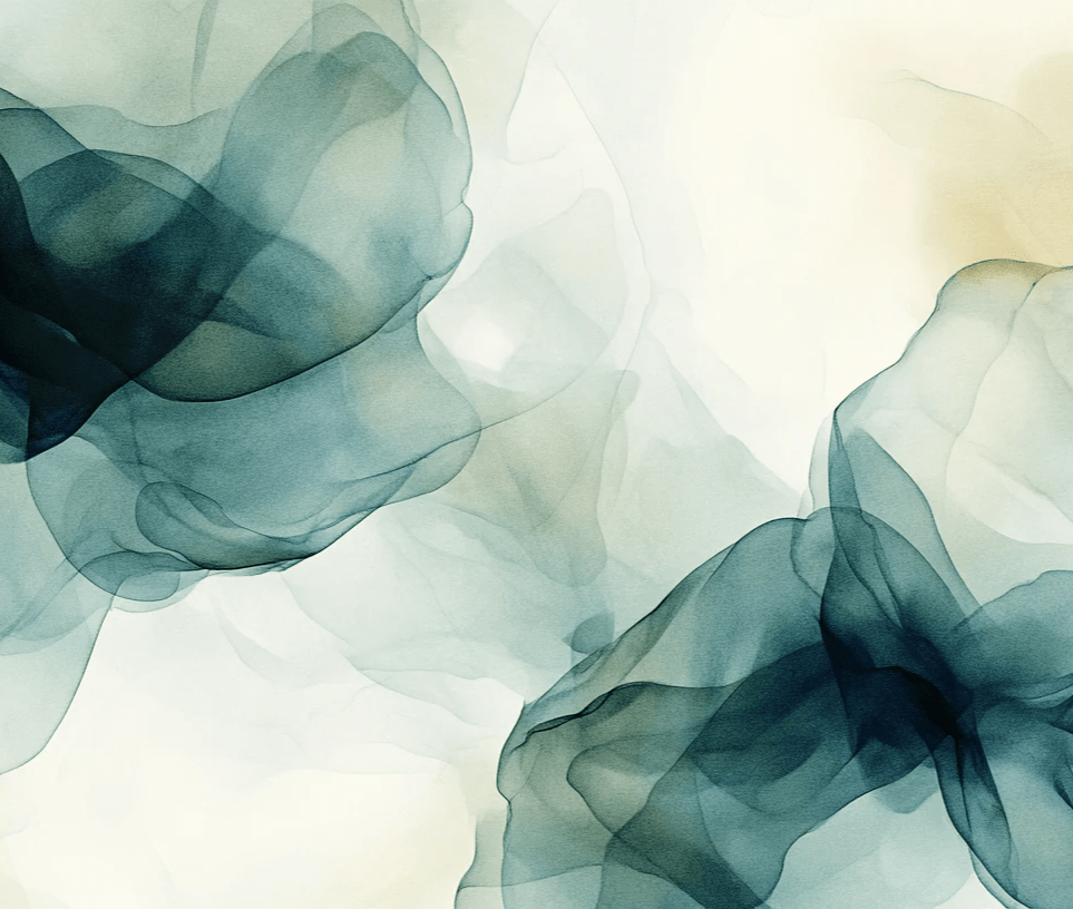 Fusion de Transparence en Émeraude : Papier Peint Panoramique Aquarelle Abstraite - Illulart: Papier peint panoramique