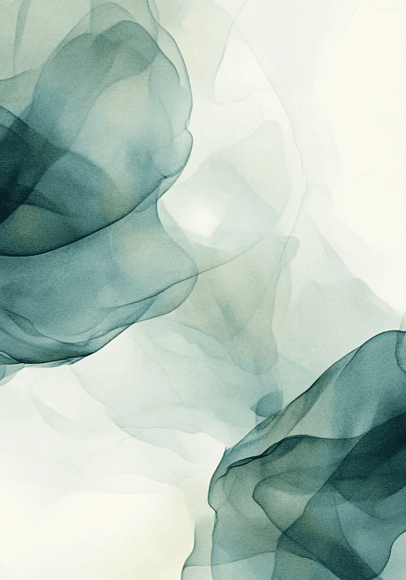 Fusion de Transparence en Émeraude : Papier Peint Panoramique Aquarelle Abstraite - Illulart: Papier peint panoramique
