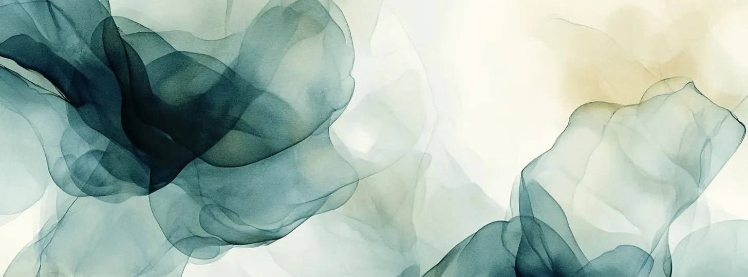 Fusion de Transparence en Émeraude : Papier Peint Panoramique Aquarelle Abstraite