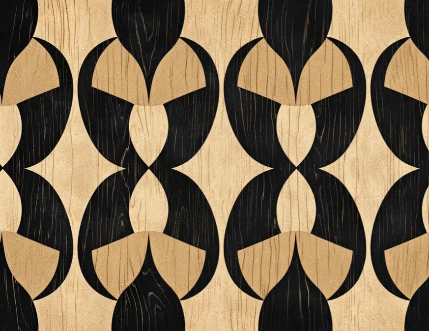 Géométrie d'Ébène et Ivoire - Illulart: Papier peint panoramique