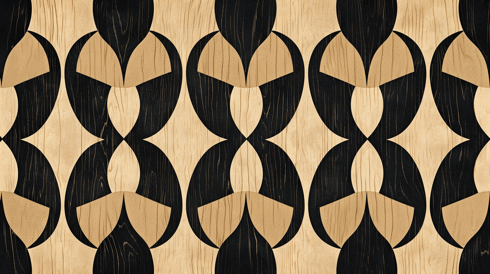 Géométrie d'Ébène et Ivoire - Illulart: Papier peint panoramique