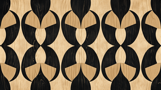 Géométrie d'Ébène et Ivoire - Illulart: Papier peint panoramique